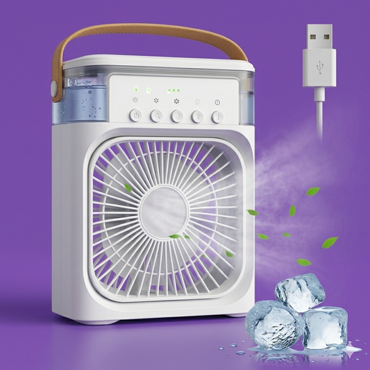 Portable Mini Air Cooler Fan with LED Light